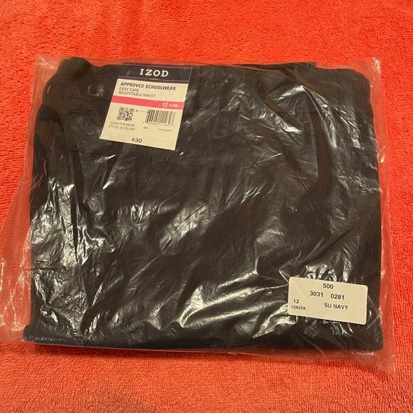 Navy Uniform Girl Pants Size 12 slim New - Picture 1 of 2